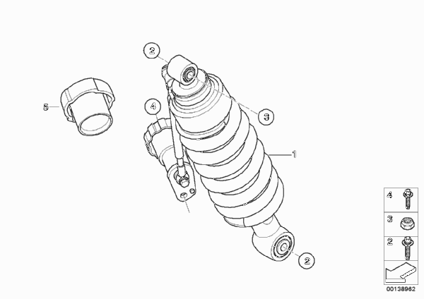амортизационная стойка Зд для BMW 59C3 R 1200 C Indep. 03 (0362,0391) 0 (схема запчастей)