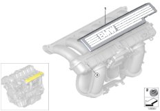 Дополнительные элементы системы впуска для BMW E83N X3 2.5si N52N (схема запасных частей)