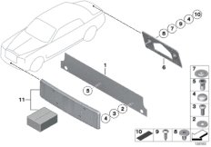 Облицовка, декор.элементы Пд для BMW RR1N Phantom N73 (схема запасных частей)