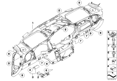 облицовка панели приборов для BMW R50 One 1.4i W10 (схема запасных частей)
