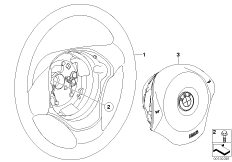 Рулевое колесо с НПБ для BMW E81 116d N47 (схема запасных частей)