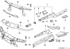 детали передка кузова для BMW Z3 Z3 1.9 M44 (схема запасных частей)