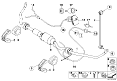 Стабилизатор Пд/Dynamic Drive для BMW E65 745i N62 (схема запасных частей)