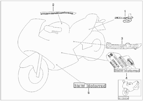 Наклейка Boxer Cup Replika 2004 для MOTO 259S R 1100 S 98 (0422,0432) 0 (схема запчастей)