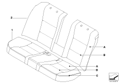 Обивка Individual заднего баз.сиденья для BMW E60 525i N52 (схема запасных частей)