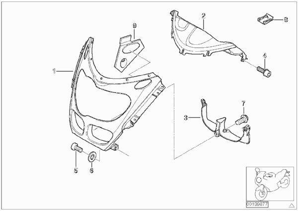 Облицовка верхняя часть для MOTO 259S R 1100 S 98 (0422,0432) 0 (схема запчастей)