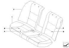 Инд.обивка заднего сид.пов.комфортности для BMW E60 530i M54 (схема запасных частей)