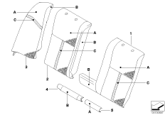 Люк Individual, климат-кожа,сиденье Зд для BMW E60 530i M54 (схема запасных частей)
