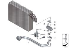 Испаритель / предохранительный клапан для BMW RR2N Drophead N73 (схема запасных частей)