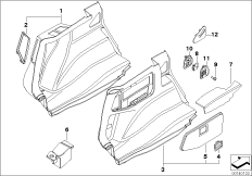 Обшивка багажного отделения Л для BMW E81 123d N47S (схема запасных частей)