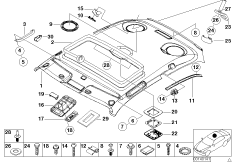 Потолок / поручень для BMW Z3 Z3 M3.2 S54 (схема запасных частей)