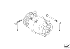 Элементы крепл.компрессора кондиционера для BMW R50 Cooper W10 (схема запасных частей)