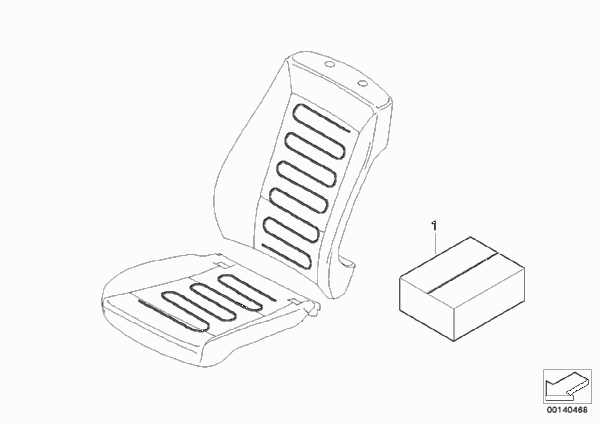 Комплект дооснащения обогрева сиденья Пд для BMW E87N 118i N43 (схема запчастей)