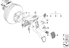 Педальный механизм SMG для BMW E61N M5 S85 (схема запасных частей)