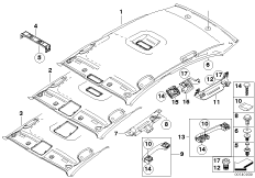 Потолок / поручень для BMW E87 120d M47N2 (схема запасных частей)