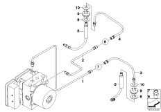 Трубопровод тормозного привода Зд для BMW E60 M5 S85 (схема запасных частей)