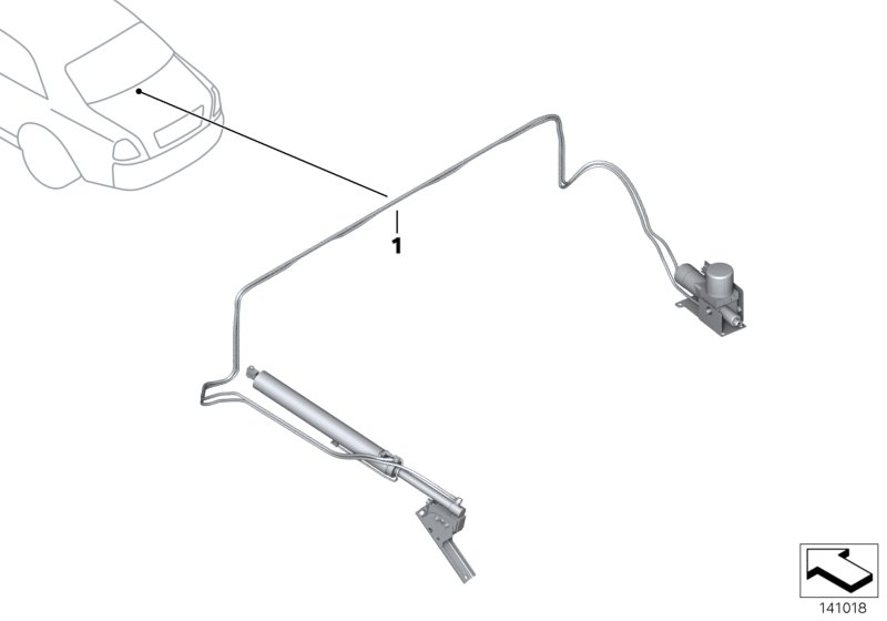 Гидравлические части крышки багажника для BMW RR1 Phantom EWB N73 (схема запчастей)