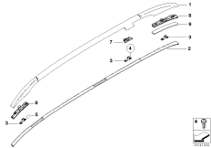 Декоративная планка крыши/леер для BMW E46 316i N46 (схема запасных частей)