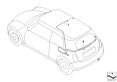 Провода складного верха для MINI R52 Cooper S W11 (схема запасных частей)