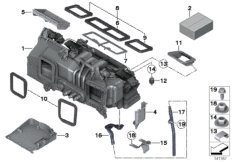 Доп.элем.блока отопителя/кондиционера для BMW RR2 Drophead N73 (схема запасных частей)