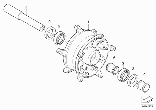 Ступица колеса Пд для BMW K25 R 1200 GS 04 (0307,0317) 0 (схема запчастей)