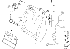 Сиденье Пд-каркас спинки/задняя панель для BMW E46 320Cd M47N (схема запасных частей)