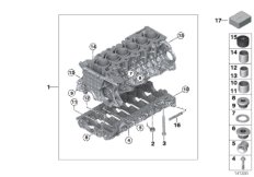 Блок-картер двигателя для BMW E90N 323i N52N (схема запасных частей)