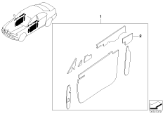 Защитные маты двери Пд для BMW E46 325i M54 (схема запасных частей)