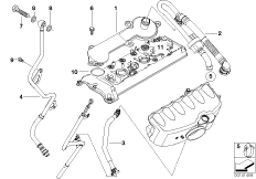 Система вентиляц.картера/маслоотделитель для BMW E85 Z4 M3.2 S54 (схема запасных частей)