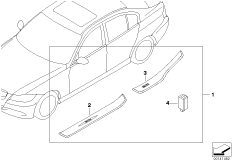 К-т доосн.дек.накладкой на порог с подс. для BMW E91 330xi N52 (схема запасных частей)