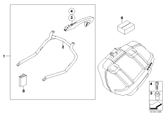 Держатель чемодана/дополнит. элементы для BMW K43 K 1200 R (0584,0594) 0 (схема запасных частей)