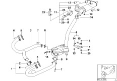 Детали системы выпуска ОГ с креплением для BMW 259S R 1100 S 98 (0422,0432) 0 (схема запасных частей)