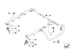 Клапаны/трубопроводы системы впрыска для BMW E61N M5 S85 (схема запасных частей)