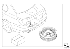 Дооснащение аварийным колесом для BMW E61 525i N52 (схема запасных частей)