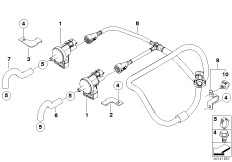 Клапан вентиляции топливного бака для BMW E60 M5 S85 (схема запасных частей)