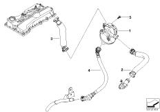 Система вентиляц.картера/маслоотделитель для BMW E90 318i N46 (схема запасных частей)