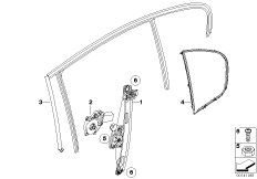 Механизм перемещения стекла двери Зд для BMW E91N 335xi N54 (схема запасных частей)