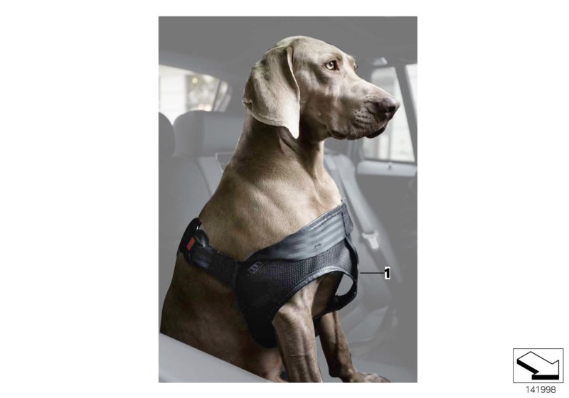 Безопасная шлейка для собак для BMW E30 316i M40 (схема запчастей)