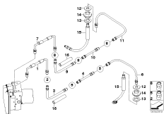 Трубопровод тормозной системы Зд (S541A) для BMW E61 530d M57N2 (схема запасных частей)