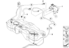 Фильтр с акт.углем/вентил.с.подачи топл. для BMW E60 M5 S85 (схема запасных частей)
