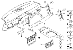 Дооснащение отделкой из светлого тополя для BMW E61 545i N62 (схема запасных частей)