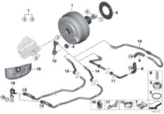 Вакуумный усилитель тормозов для BMW E91 318d M47N2 (схема запасных частей)