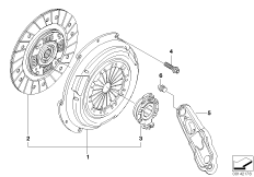 Нажимной диск/ведомый диск сцепления для BMW R52 Cooper W10 (схема запасных частей)