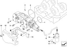 Головка блока цилиндров-Vanos/доп.элем. для BMW E36 M3 3.2 S50 (схема запасных частей)