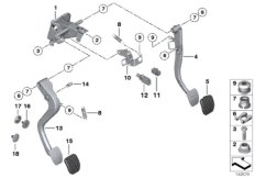Педаль/выключатель стоп-сигналов для BMW E46 330d M57N (схема запасных частей)