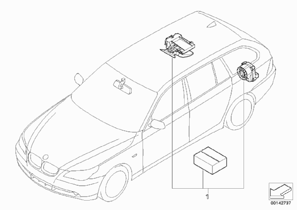 Комплект дооснащения сигнализации для BMW E61 525xi N52 (схема запчастей)