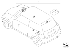 Комплект дооснащения сигнализации для BMW R52 One W10 (схема запасных частей)
