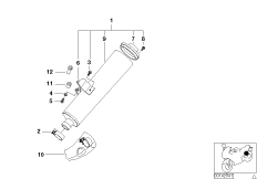 Задний дополнительный глушитель для MOTO R21A R 1150 GS Adv. 01 (0441,0492) 0 (схема запасных частей)