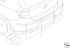 Комплект дооснащения PDC Зд для BMW E87 120i N46 (схема запасных частей)