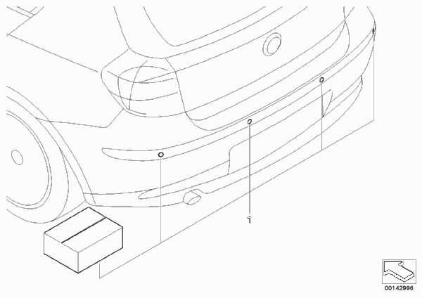 Комплект дооснащения PDC Зд для BMW E81 123d N47S (схема запчастей)